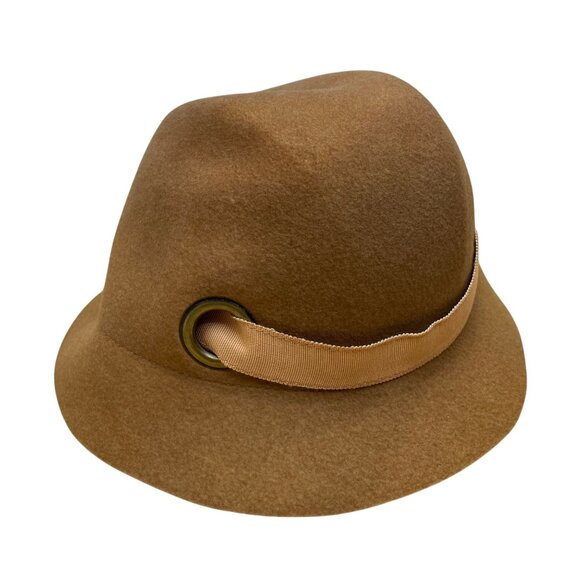 Liz Claiborne Womens Camel Wool Bucket Hat Ribbon Bow Detail One Size - Picture 7 of 11